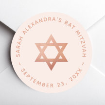 Bat Mitzvah Rosa Mädchen Roségold Davidstern