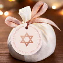 Bat Mitzvah Rosa Roségold Stern Davids Dankeschön