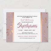 Bat Mitzvah Rose Gold Blumenladen Einladung (Rückseite)