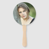 Bat Mitzvah Rose Gold Glitzer Bling Foto Fächer (Rückseite)