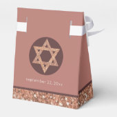 Bat Mitzvah Rose Gold Glitzer Chic Glam Party Geschenkschachtel (Rückseite)
