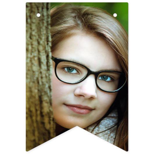 Bat Mitzvah Rose Gold Mazel Tov Optionales Foto Wimpelkette (Zweite Fahne)