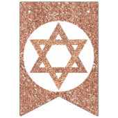 Bat Mitzvah Rose Gold Mazel Tov Optionales Foto Wimpelkette (Erste Fahne)