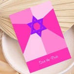 Bat Mitzvah Save the Date Einladungskarte<br><div class="desc">Pinkfarbene Schattierungen umgeben den Stern von David,  um eine atemberaubende Bat Mitzvah Save the Date Einladungskarte zu machen. Copyright henishouseuse paper</div>