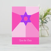 Bat Mitzvah Save the Date Einladungskarte (Stehend Vorderseite)