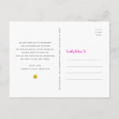Bat Mitzvah Save the Date Gold & Pink Tree of Life Einladungspostkarte (Rückseite)