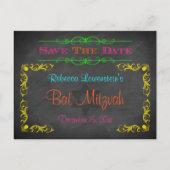 Bat Mitzvah Save the Date Postkarte - Kopfbrett (Vorderseite)