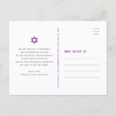 Bat Mitzvah Save the Date Retro Pink Orange Ombre Einladungspostkarte (Rückseite)