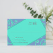 Bat Mitzvah Scroll Muster Aqua UAWG Einladung (Stehend Vorderseite)