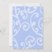 Bat Mitzvah Scroll Muster Blaue Einladung (Rückseite)