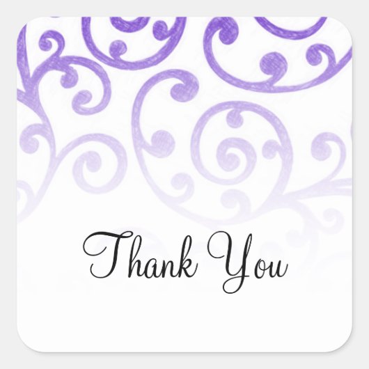 Bat Mitzvah Scroll Muster Lila Quadratischer Aufkleber (Vorderseite)