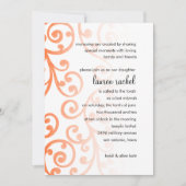 Bat Mitzvah Scroll Muster Orange Einladung (Vorderseite)