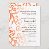 Bat Mitzvah Scroll Muster Orange Einladung (Vorne/Hinten)