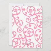 Bat Mitzvah Scroll Muster Rosa Einladung (Rückseite)