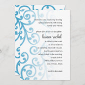 Bat Mitzvah Scroll Muster Türkisch Einladung (Vorne/Hinten)