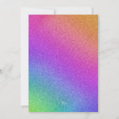 Bat Mitzvah Sehr farbenfroher Regenbogen mit Silve Einladung (Rückseite)
