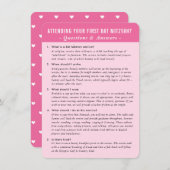 BAT MITZVAH Service Frage beantworten Anleitung pi Einladung (Vorne/Hinten)