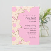 Bat Mitzvah Sheer Gold Star von David auf jeder Fa Einladung (Stehend Vorderseite)