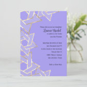 Bat Mitzvah Sheer Gold Star von David auf jeder Fa Einladung (Stehend Vorderseite)