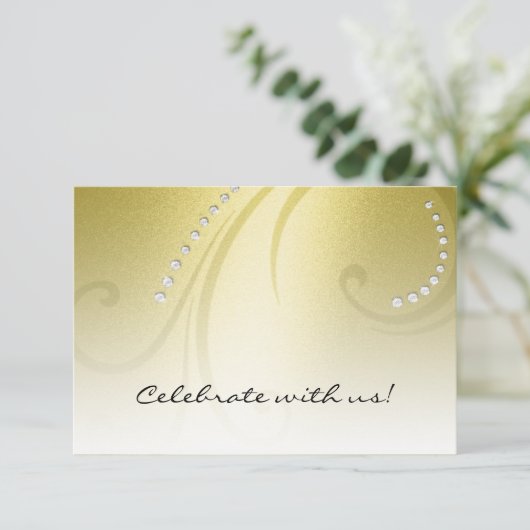 Bat Mitzvah Shimmer Wirbel mit Crystals UAWG RSVP Karte (Stehend Vorderseite)