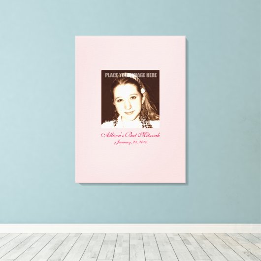 Bat Mitzvah Sign in Party Board Leinwanddruck (Insitu (Holzboden))