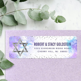 Bat Mitzvah Silver Foil Lila Aquarelladresse