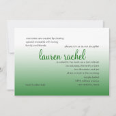 Bat Mitzvah Silver und Green Gradient Einladung (Vorderseite)