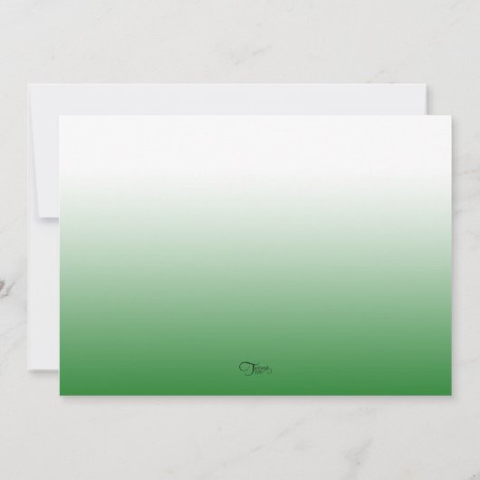 Bat Mitzvah Silver und Green Gradient Einladung (Rückseite)