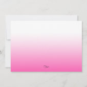 Bat Mitzvah Silver und rosa Gradient Einladung (Rückseite)