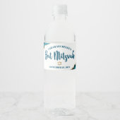 Bat Mitzvah Simple Modern Türkise Gold Agate Wasserflaschenetikett (Vorderseite)