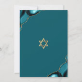 Bat Mitzvah Simple Modern Turquoise Agate Script Einladung (Rückseite)