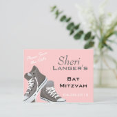 Bat Mitzvah Sneakers Postkarte (Stehend Vorderseite)