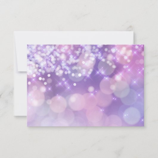Bat Mitzvah Sparkle Lights Lila Pink UAWG RSVP Karte (Vorderseite)