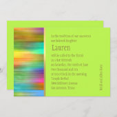 Bat Mitzvah Spectrum Stripes Einladung (Vorne/Hinten)