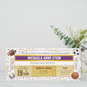 Bat Mitzvah Sport Thema Einladung (Stehend Vorderseite)