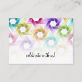 Bat Mitzvah Star der David Damask Empfang Card Begleitkarte (Vorderseite)