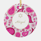 Bat MItzvah Star von David Foto Pink Muster Keramik Ornament (Vorne)