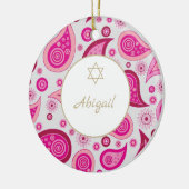 Bat MItzvah Star von David Foto Pink Muster Keramik Ornament (Links)