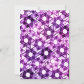 Bat Mitzvah Star von David Lila Damask Einladung (Rückseite)