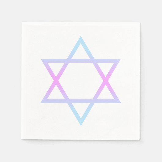 Bat Mitzvah Star von David Modern Pink Blue Lila Serviette (Vorderseite)