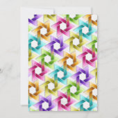 Bat Mitzvah Star von David Rainbow Damask Einladung (Vorderseite)