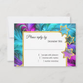 Bat Mitzvah Stars Farbenfrohe Pastel Zeichnend UAW Einladung (Vorderseite)