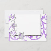 Bat Mitzvah Stars Lila Scroll UAWG Einladung (Rückseite)