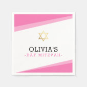 BAT MITZVAH Stern einfache, moderne Winkel fett ro Serviette (Vorderseite)