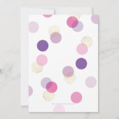 BAT MITZVAH Stilvolles Konfetti-Spot Gold Rosa lil Einladung (Rückseite)