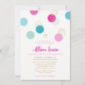 BAT MITZVAH Stilvolles Konfetti-Spot Goldminze pin Einladung (Vorderseite)