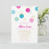 BAT MITZVAH Stilvolles Konfetti-Spot Goldminze pin Einladung (Stehend Vorderseite)