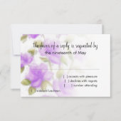 Bat Mitzvah Sweet Azaleas RSVP Karte (Vorderseite)