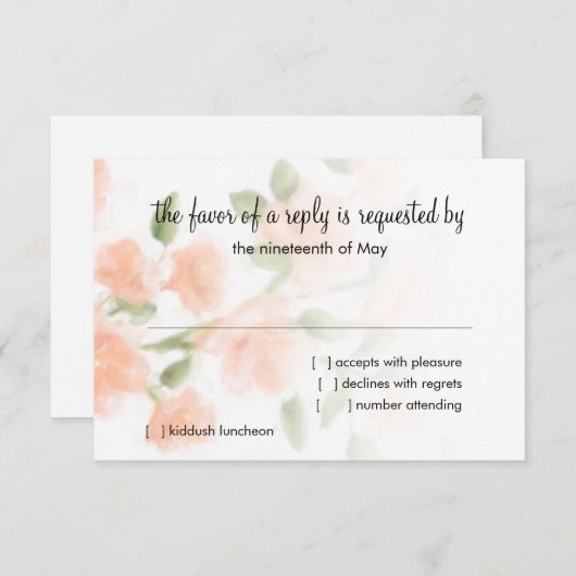 Bat Mitzvah Sweet Azaleas RSVP Karte (Vorne/Hinten)