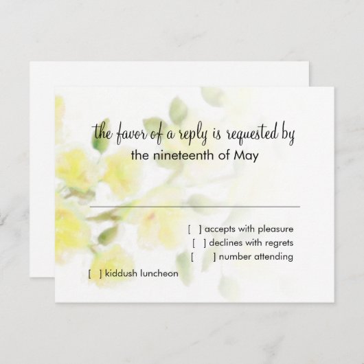 Bat Mitzvah Sweet Azaleas RSVP Karte (Vorne/Hinten)